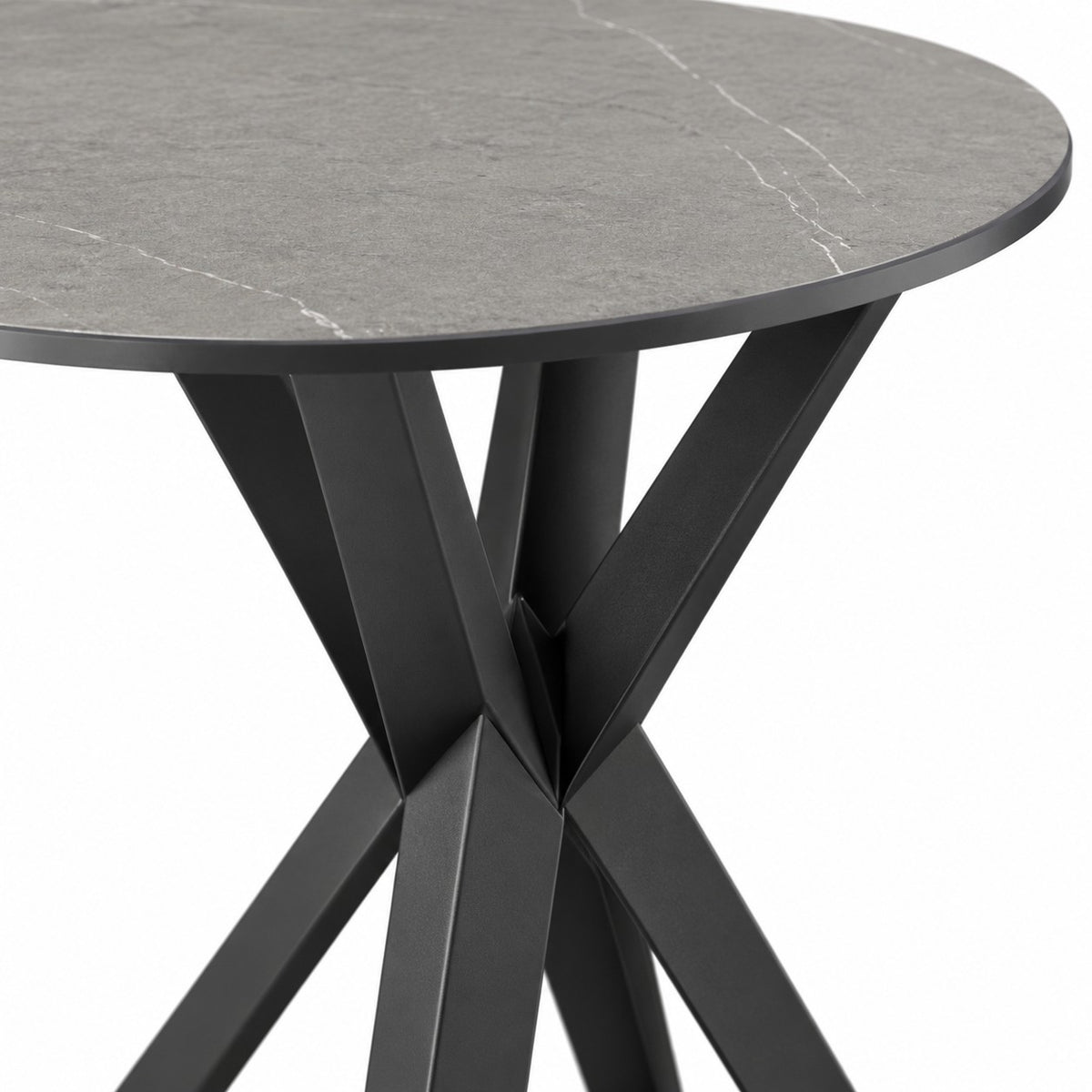 Coffee Table Usu - Grey MXC 122 Ceramic - Black Metal - Ø 57 cm - detail
