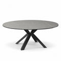 Usu Koffietafel - Grijze MXC 122 Keramische - Zwarte Metaal - Ø 90 cm
