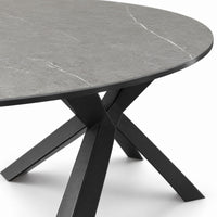 Coffee Table Usu - Grey MXC 122 Ceramic - Black Metal - Ø 90 cm - detail