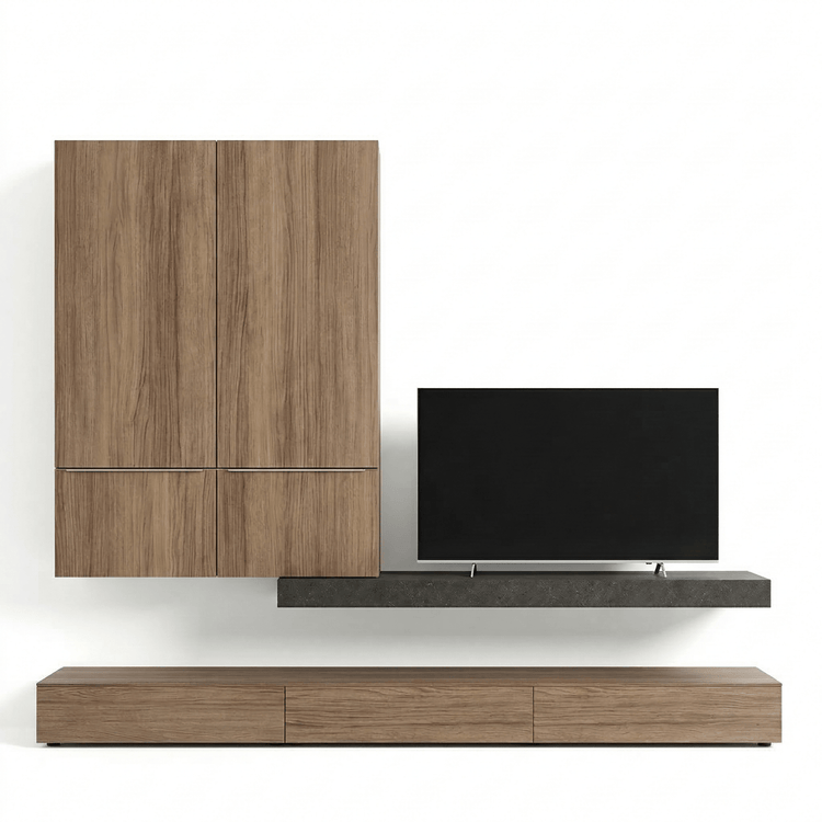 Montaro Modern TV Wall Unit | Minimalist Italian Floating Media System - Marcottestyle Shop | Marcottestyle