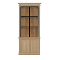 Vincester Vitrine - Massiv Eiche mit 2 Glas Paneel Türen