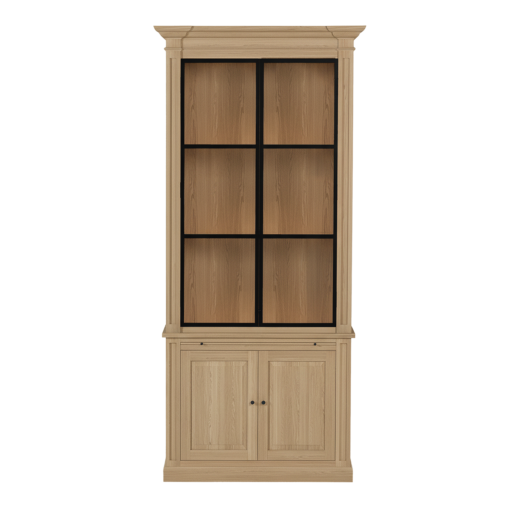 Vincester Displayschrank - Massive Eiche mit 2 Glasscheibentüren | Marcottestyle