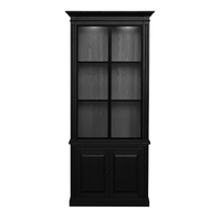 Vincester Displayschrank - Massiv Schwarz mit 2 Glasscheibentüren | Marcottestyle