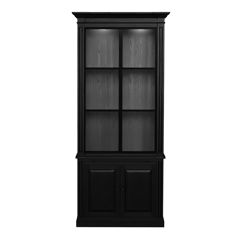 Vincester Display Cabinet - Solid Black with 2 Glass Panel Doors - View 2