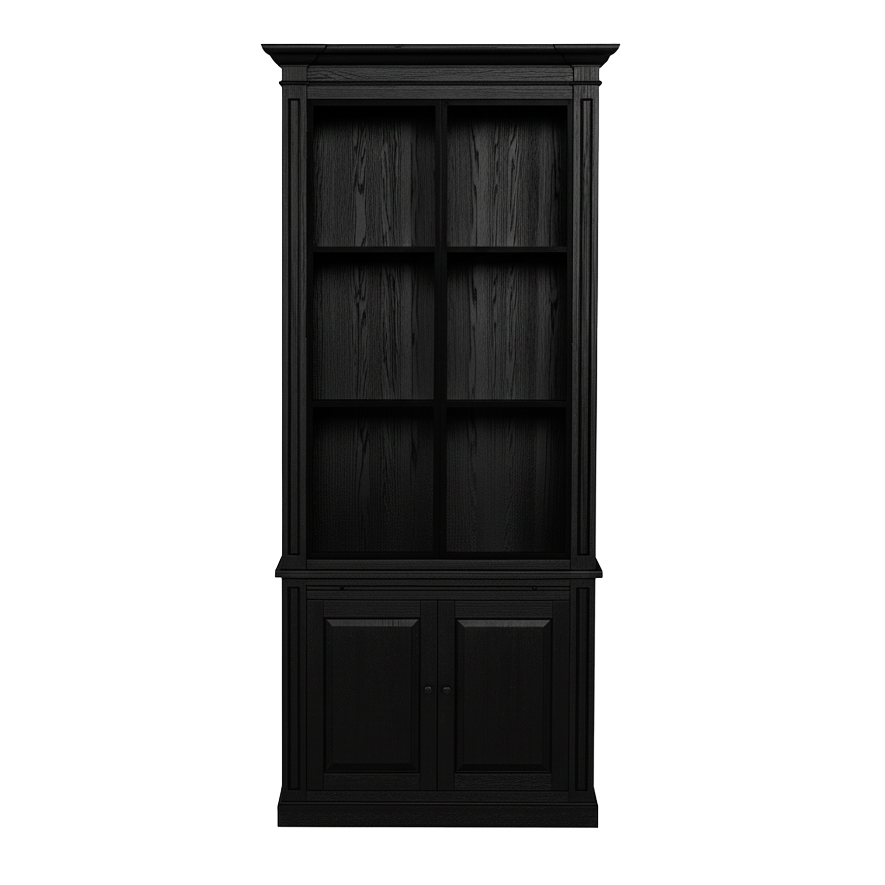 Vincester Displayschrank - Massiv Schwarz mit 2 Glasscheibentüren | Marcottestyle