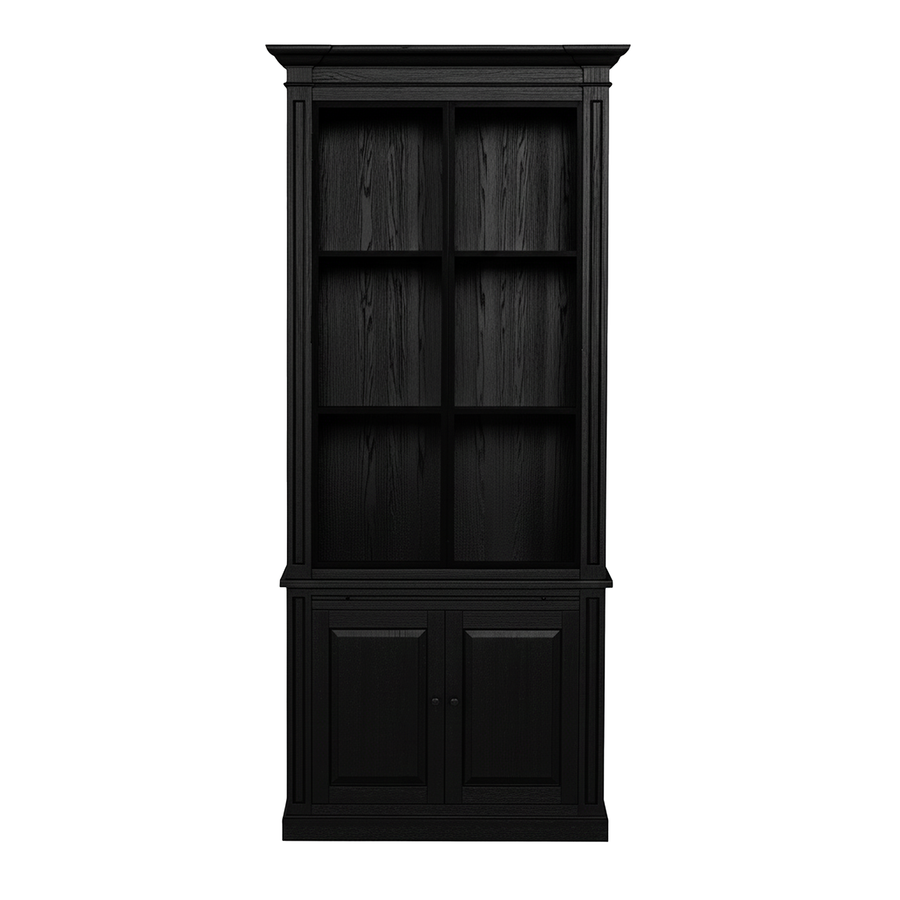 Vincester Displayschrank - Massiv Schwarz mit 2 Glasscheibentüren | Marcottestyle