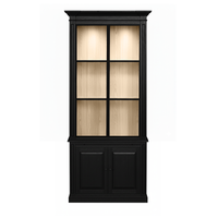 Vincester Displayschrank - Massiv Schwarz mit 2 Glasscheibentüren | Marcottestyle