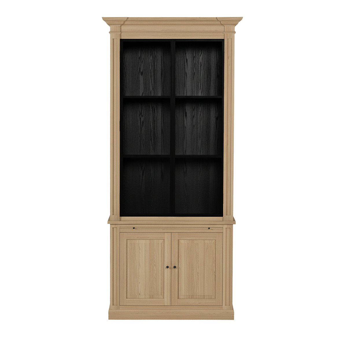 Vincester Display Cabinet - Solid Oak with 2 Glass Panel Doors | Marcottestyle