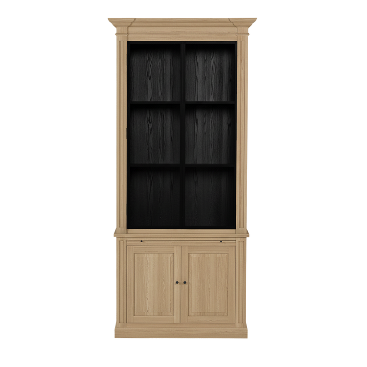Vincester Display Cabinet - Solid Oak with 2 Glass Panel Doors | Marcottestyle