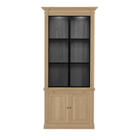 Vincester Displayschrank - Massive Eiche mit 2 Glasscheibentüren | Marcottestyle
