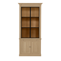 Vincester Displayschrank - Massive Eiche mit 2 Glasscheibentüren | Marcottestyle