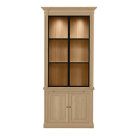 Vincester Displayschrank - Massive Eiche mit 2 Glasscheibentüren | Marcottestyle