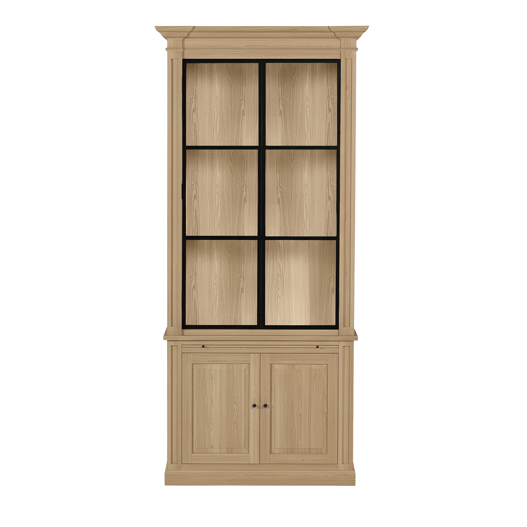 Vincester Displayschrank - Massive Eiche mit 2 Glasscheibentüren | Marcottestyle