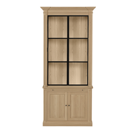 Vincester Displayschrank - Massive Eiche mit 2 Glasscheibentüren | Marcottestyle