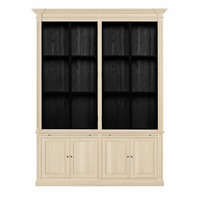 Vincester Double Vitrine - Massiv Weißeiche mit 4 Glas Paneel Türen