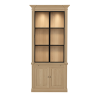 Vincester Displayschrank - Massive Eiche mit 2 Glasscheibentüren | Marcottestyle