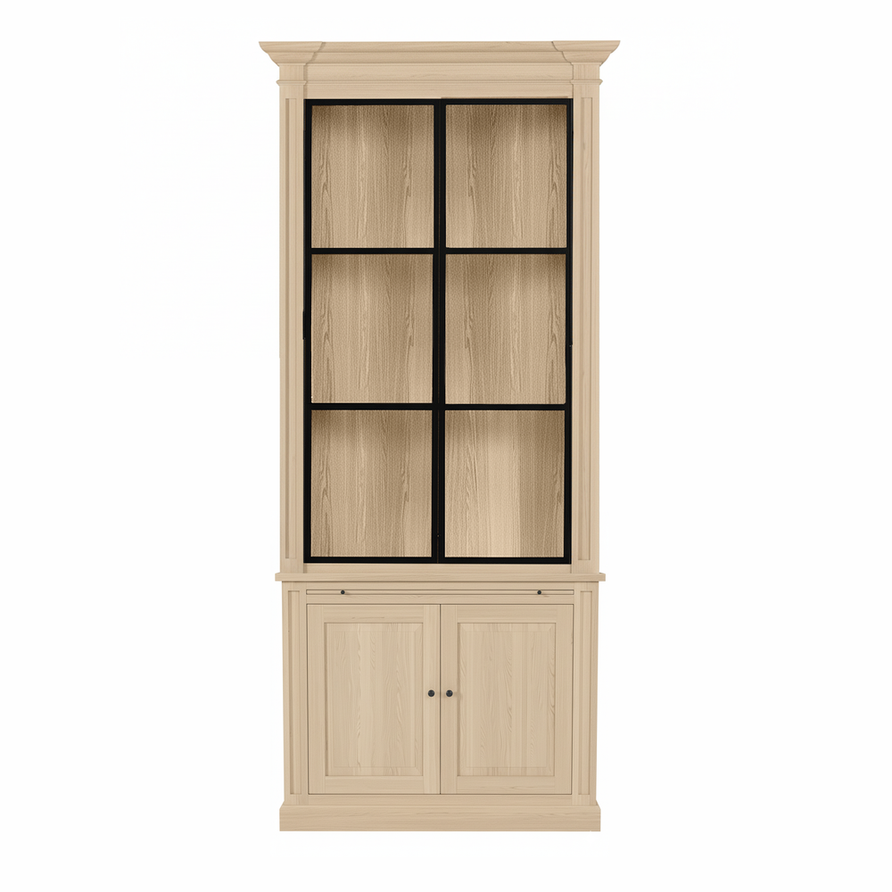 Vincester Display Cabinet - Solid White Oak with 2 Glass Panel Doors