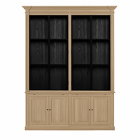 Vincester Double Vitrine - Massif Chêne naturel avec 4 Verre Panel Portes