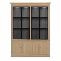 Vincester Double Vitrine - Massif Chêne naturel avec 4 Verre Panel Portes