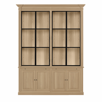 Vincester Double Vitrine - Massif Chêne naturel avec 4 Verre Panel Portes