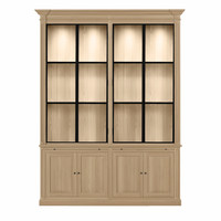 Vincester Double Vitrine - Massif Chêne naturel avec 4 Verre Panel Portes