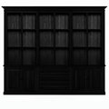 Vincester Triple Vitrine - Massif Noir Chêne avec 6 Verre Panel Portes
