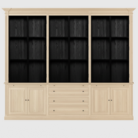 Vincester Triple Display Schrank - Massive weiße Eiche mit 6 Glasscheibentüren | Marcottestyle