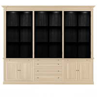 Vincester Triple Display Schrank - Massive weiße Eiche mit 6 Glasscheibentüren | Marcottestyle