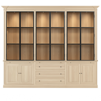Vincester Triple Display Schrank - Massive weiße Eiche mit 6 Glasscheibentüren | Marcottestyle