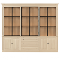 Vincester Triple Display Schrank - Massive weiße Eiche mit 6 Glasscheibentüren | Marcottestyle
