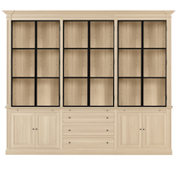 Vincester Triple Display Schrank - Massive weiße Eiche mit 6 Glasscheibentüren | Marcottestyle