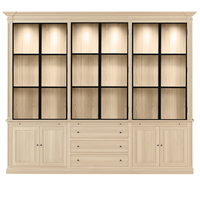 Vincester Triple Display Schrank - Massive weiße Eiche mit 6 Glasscheibentüren | Marcottestyle