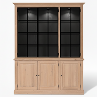 Wexford displaykast - Natuurlijke eik met 3 glazen paneeldeuren | Marcottestyle