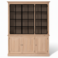 Wexford displaykast - Natuurlijke eik met 3 glazen paneeldeuren | Marcottestyle
