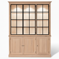 Wexford displaykast - Natuurlijke eik met 3 glazen paneeldeuren | Marcottestyle
