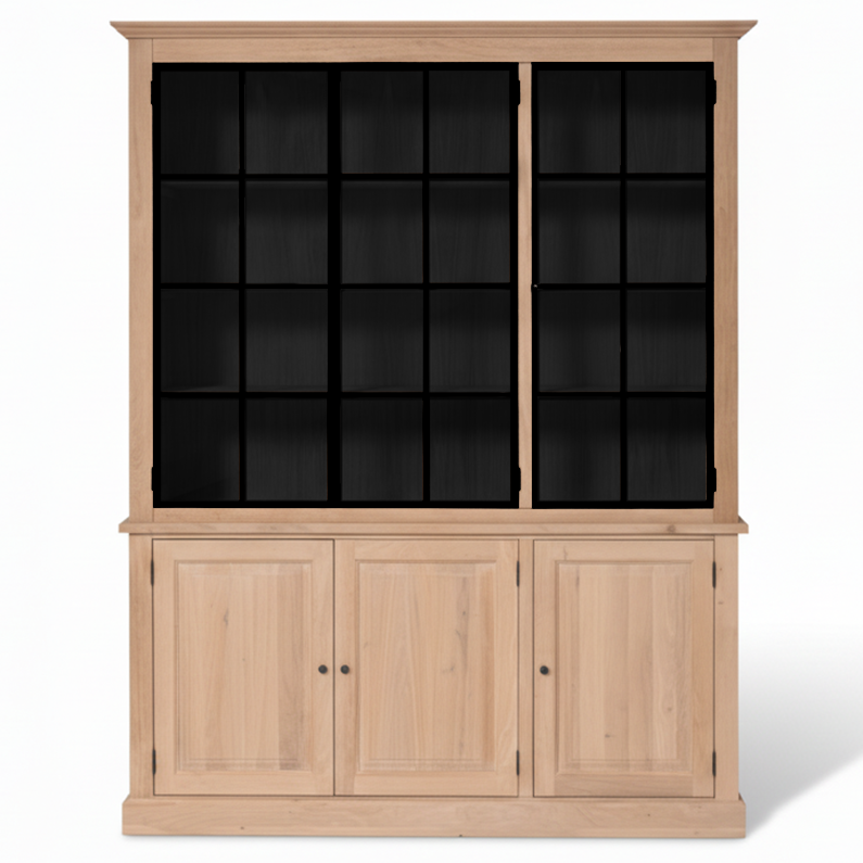 Wexford displaykast - Natuurlijke eik met 3 glazen paneeldeuren | Marcottestyle