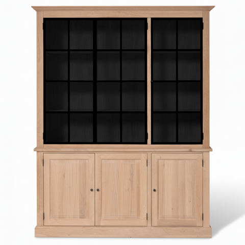 Wexford Display Cabinet - Oak with 3 Glass Panel Doors