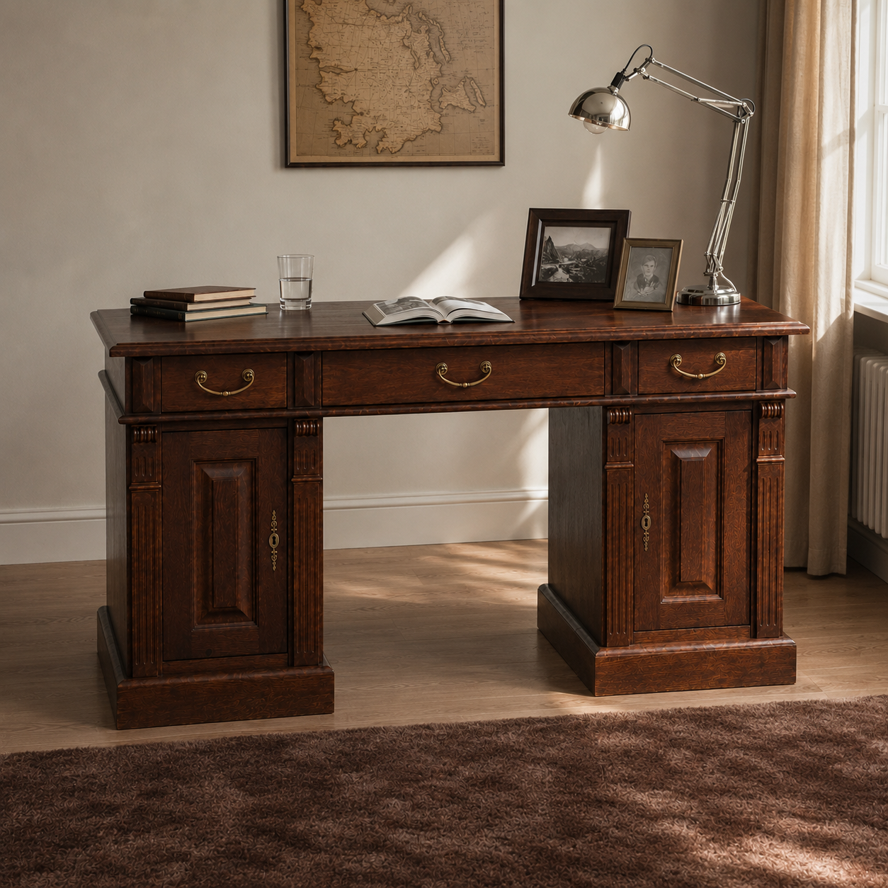 Desk - Newman - Solid Oak - 150 x 75 x 80 cm - Oak
