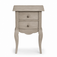 Cahors nightstand in solid oak, front view on white background