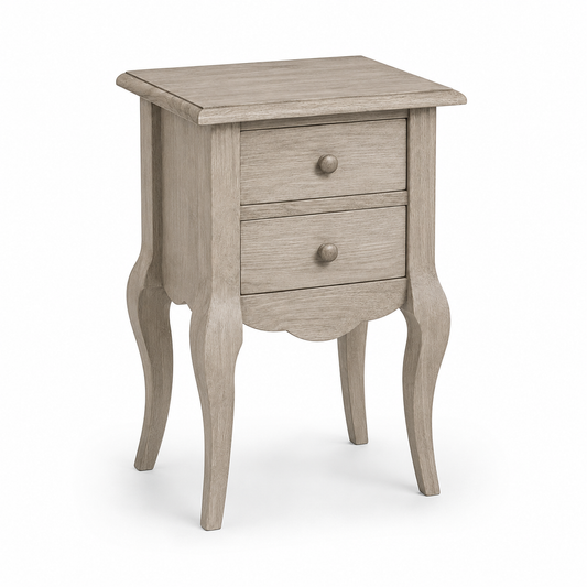 Cahors nightstand in solid oak, three-quarter angle view