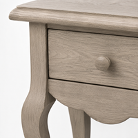 Close-up of the solid oak finish and detailing of the Cahors nightstand