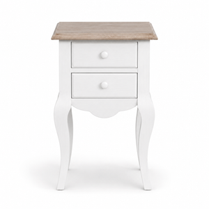 Nightstand - Cahors - Solid Pine - 40 x 34 x 70 cm - White with Oak Top