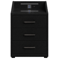 Nightstand Bexter - Black - with USB and LED 60×42×40 cm