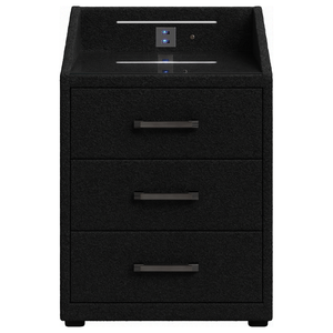 Nachtkastje Bexter - zwart - met USB en LED 60×42×40 cm