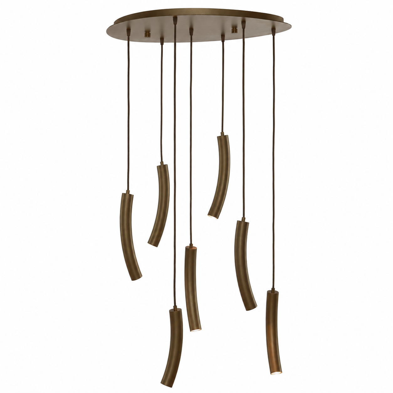 Suspension Niko 8744K in bronze finish, front view showing detailed fabric shade and elegant pendant design on a clean white background by Marcottestyle