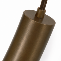 Close-up macro detail shot of Suspension Niko 8744K showing intricate bronze metal finish and rich fabric texture at high resolution by Marcottestyle