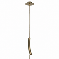 Suspension Niko 8946I in bronze finish, front view on white background avec subtle shadow, professional studio product photography showing detailed metalwork and fabric shade by Marcottestyle