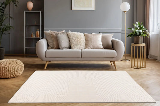 Low-Pile Rug - Ysera Cream Bands