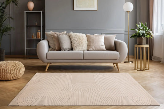 Low-Pile Rug - Ysera Taupe Bands