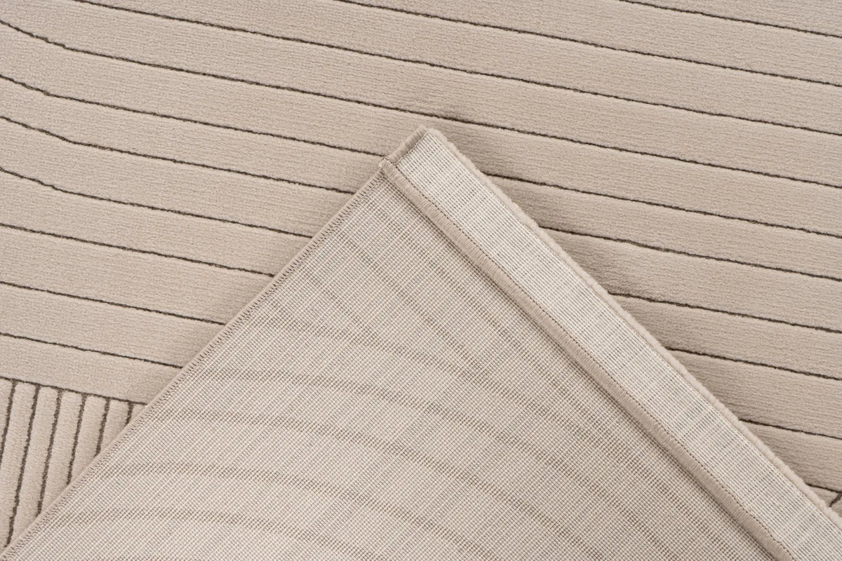 Low-Pile Rug - Ysera Taupe Bands
